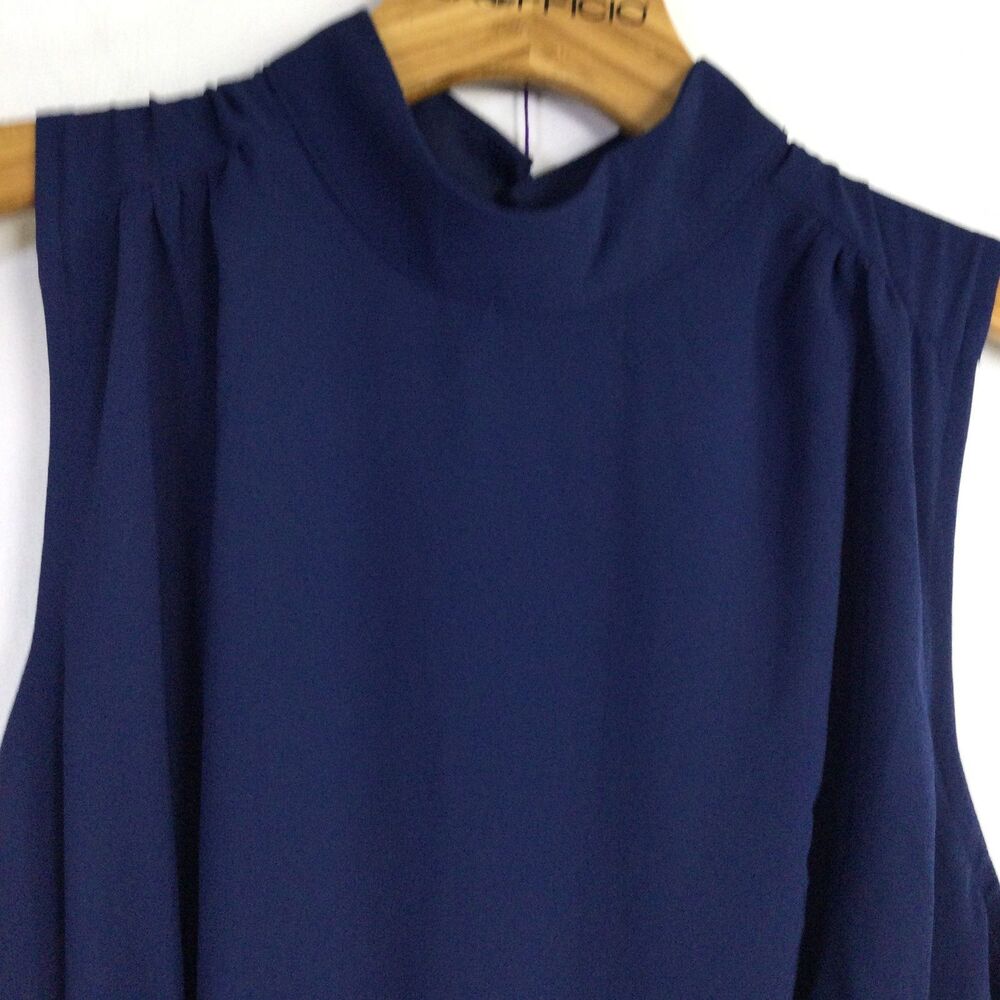 Lulus Womens Mock-Neck Maxi Dress Sleeveless Casual Navy Blue Size Medium NWT - Picture 6 of 16